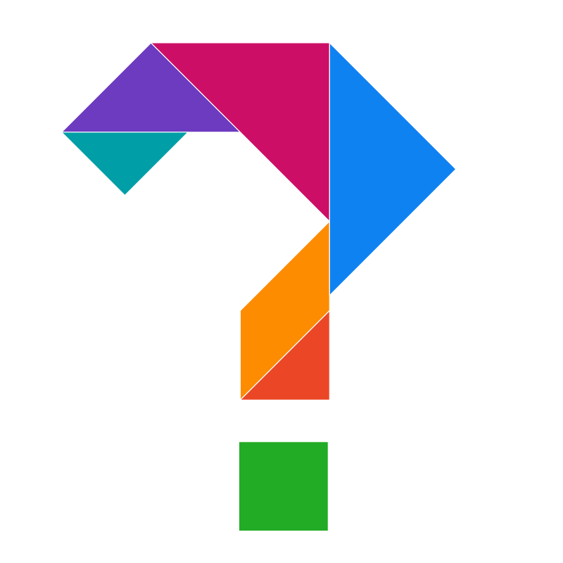 Question mark made with tangram pieces