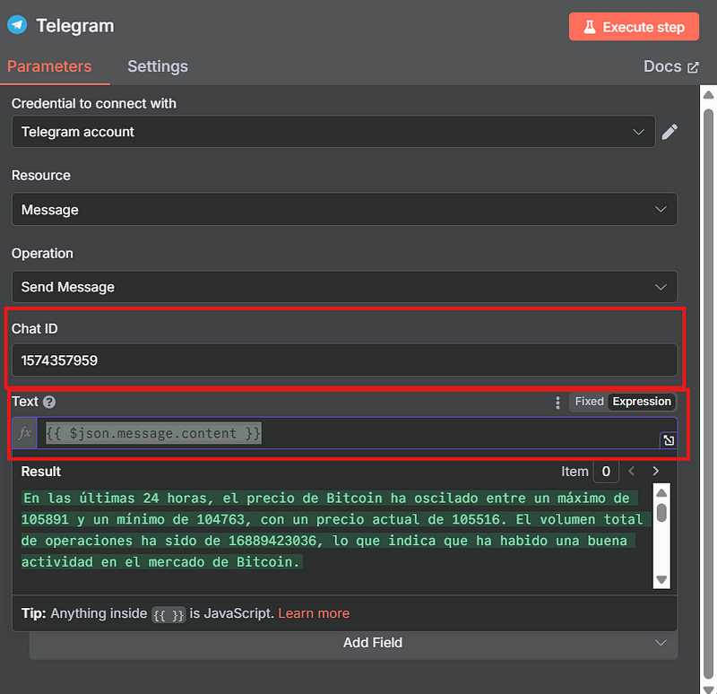 Telegram Message