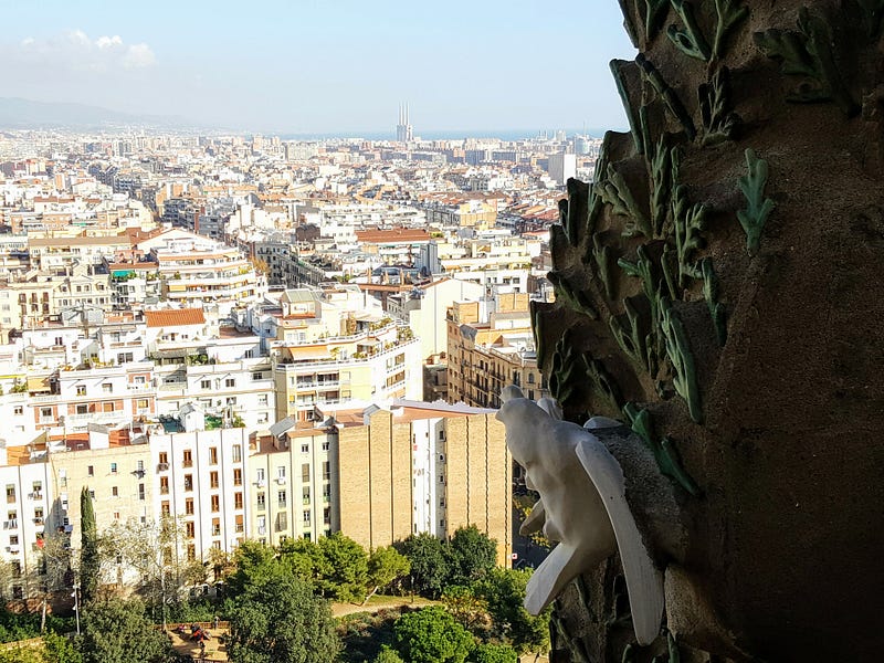 The view from the Passion tower of the Sagrada Família