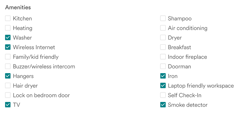 Airbnb House Amenities