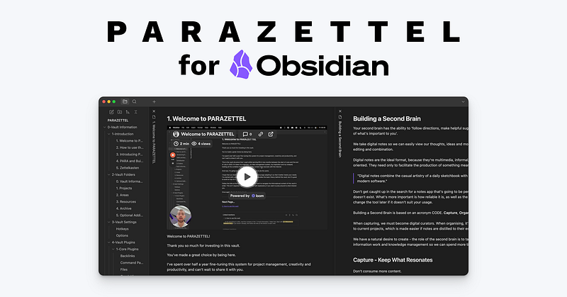 Fusing Building a Second Brain and Zettelkasten in Obsidian