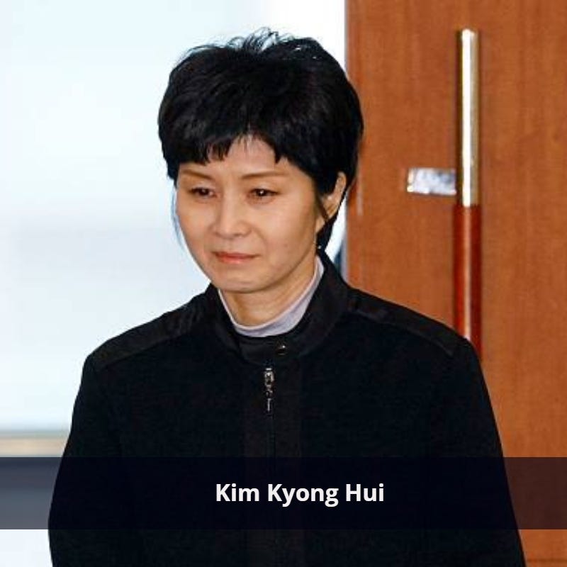 Kim Kyong Hui in a black cloth