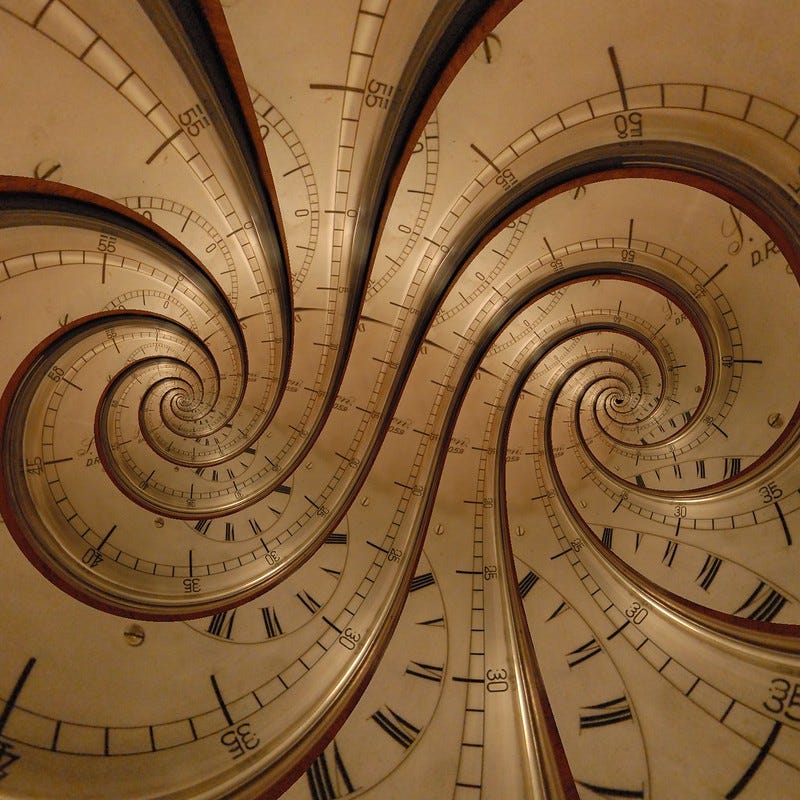 swirling clocks