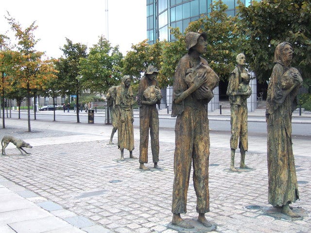 Famine Memorial in Dublin, Ireland
