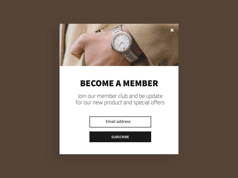Email subscription popup to put the hottest users in your pockets