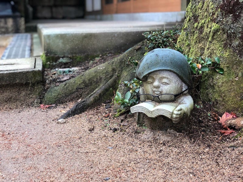 A cute Jizo statue on Mt. Misen  Hiroshima Prefecture’s island of Miyajima