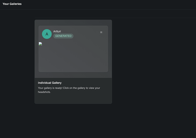 ai headshot gallery page