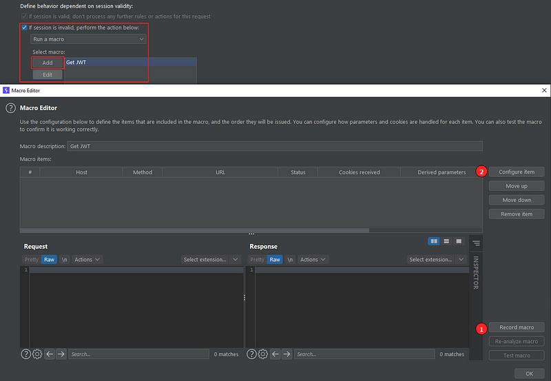 Recording macros in Burp Suite