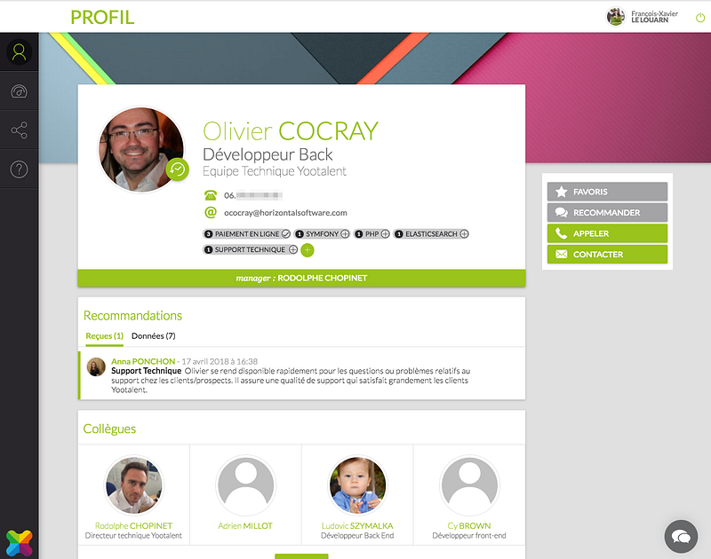 Un profil Yootalent
