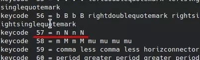 Encontrando o keycode da letra N