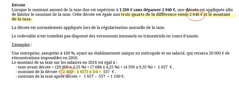 Erreur sur la page officielle de Bercy “Comment est calculée la taxe sur les salaires”. Cette taxe rapporte chaque année plus de 10 milliards d’euros.