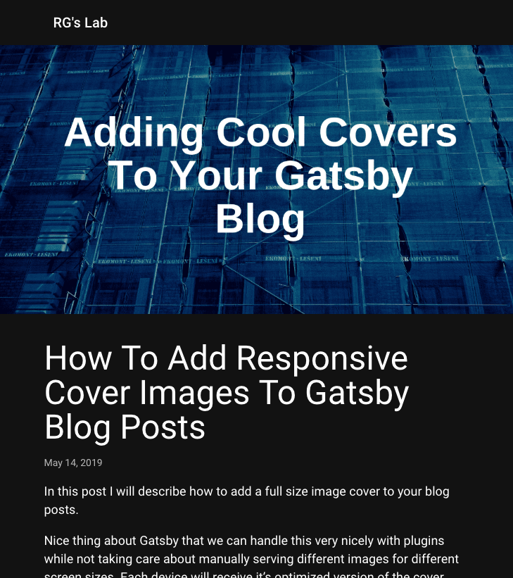 How To Add Responsive Cover Images To Gatsby Blog Posts