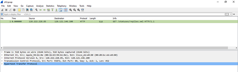 where to find clear text in a wireshark pcap
