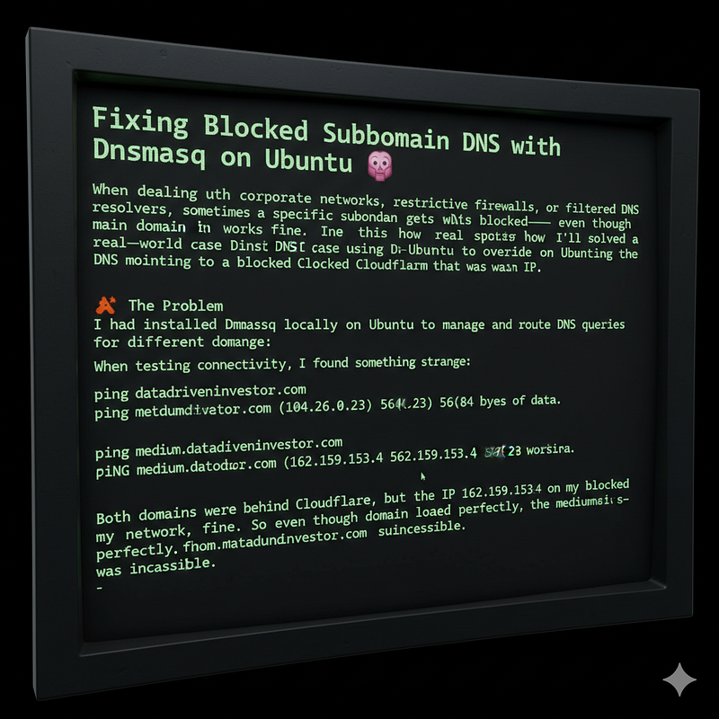 Fixing Blocked Subdomain DNS with Dnsmasq on Ubuntu š§