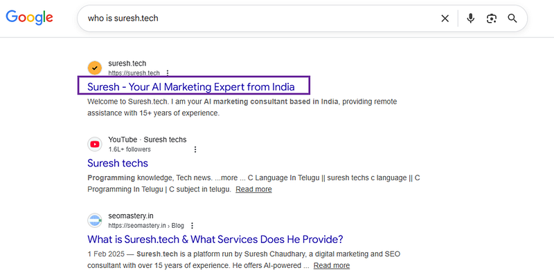 who is suresh.tech title example