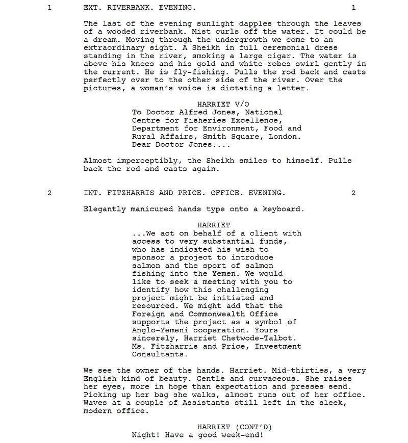 Page One: “Salmon Fishing in the Yemen” (2011)