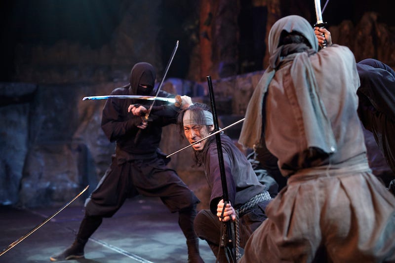 A group of ninja battle it out in a performance at Nikko’s Edo Wonderland