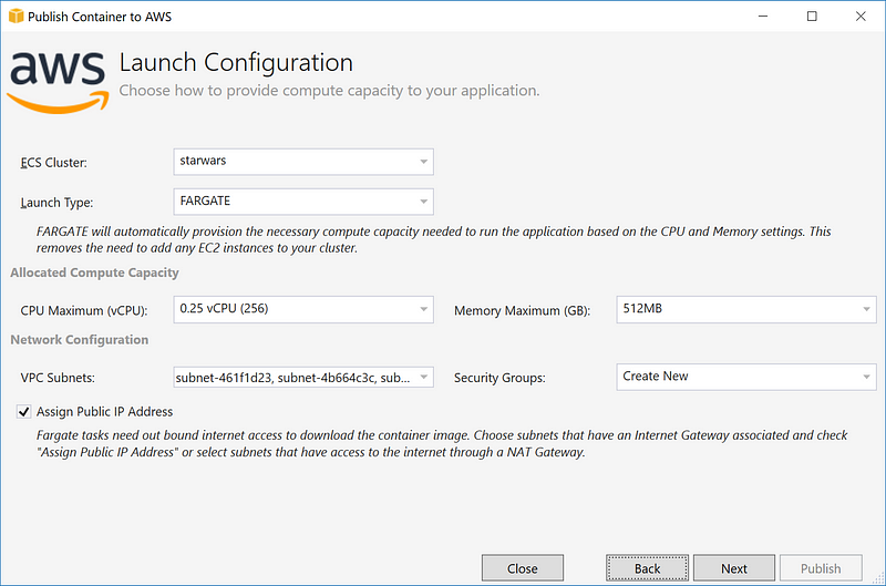 Publish Container to AWS”