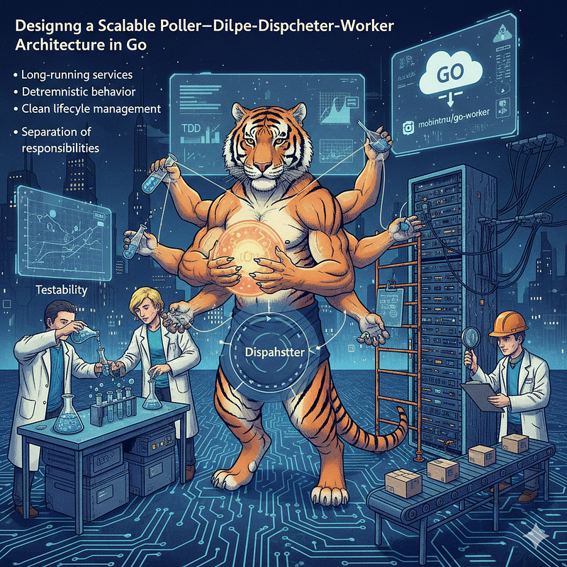 Designing a Scalable Poller–Dispatcher–Worker Architecture in Go
