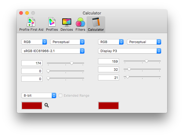 Color Sync Utility Calculator screenshot