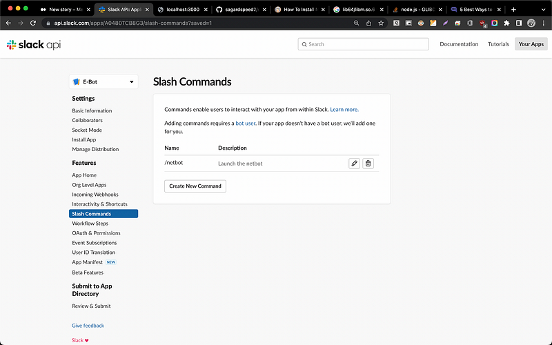 How to create custom slash command for slack workspace