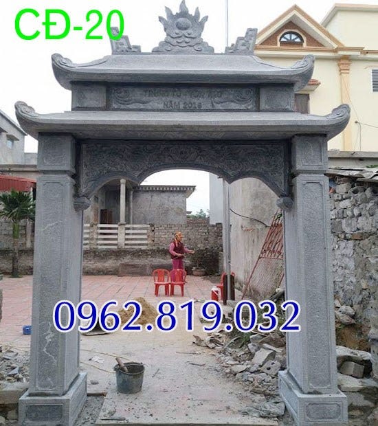 22 mẫu ảnh cổng nhà thờ họ — từ đường bằng đá đẹp -012