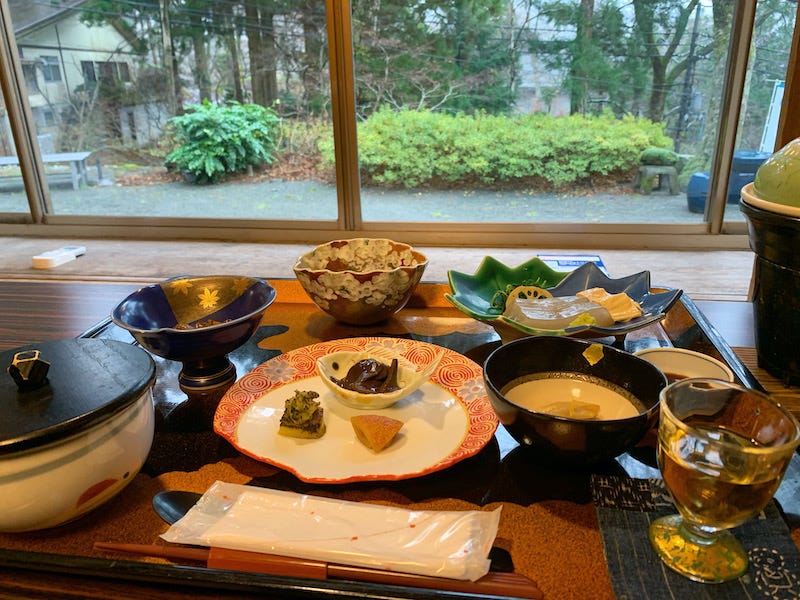 Shojin Ryori (Buddhist vegetarian cuisine) at the shukubo pilgrim lodge Sanrakuso on Mt. Daisen