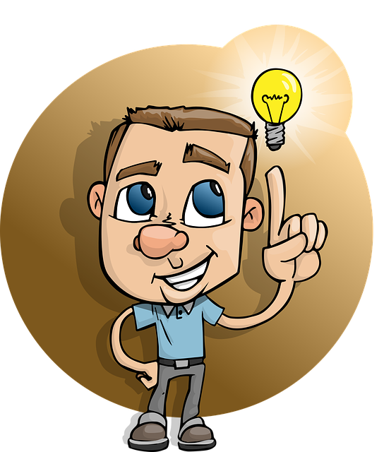 Light bulb above head.