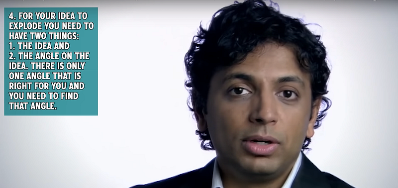 Video: 10 Screenwriting Tips from M. Night Shyamalan
