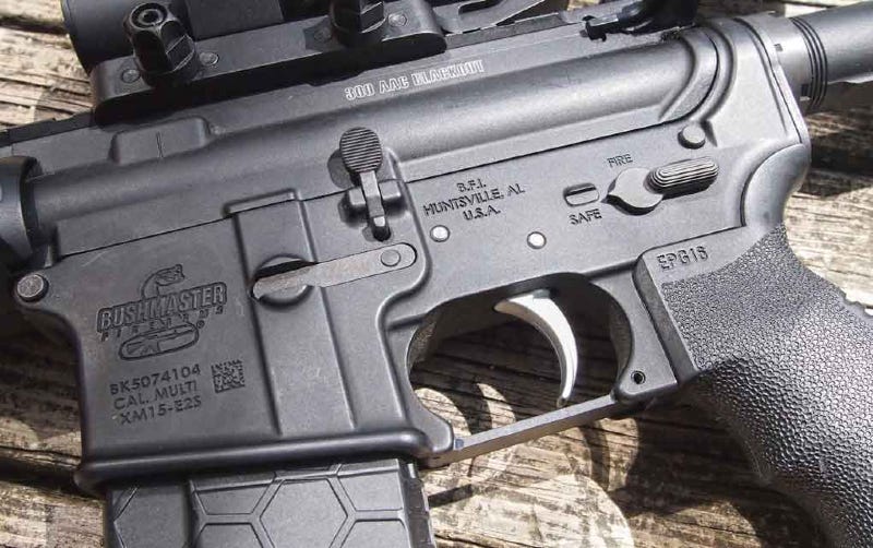 upper and lower receiver of Bushmaster AR-15