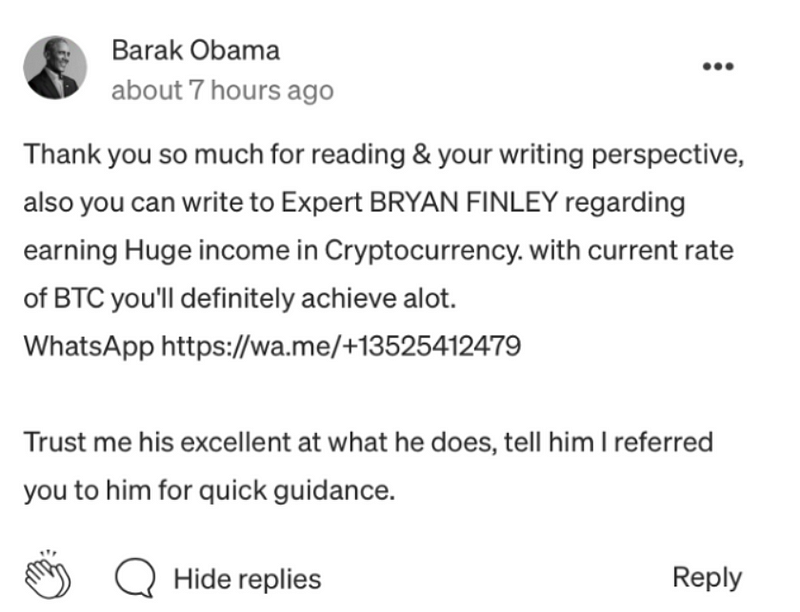 Barak obama spam