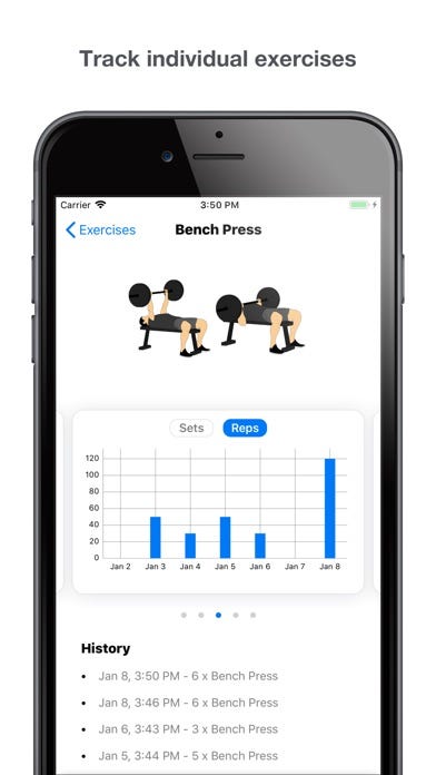Workout log for iPhone - Gym Hero