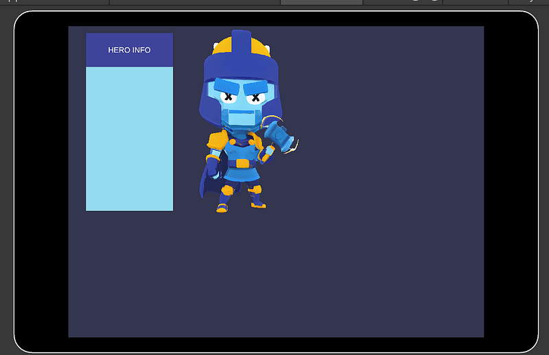 Screenshot of the hero selection screen correctly positioned on a tablet after applying the remap function