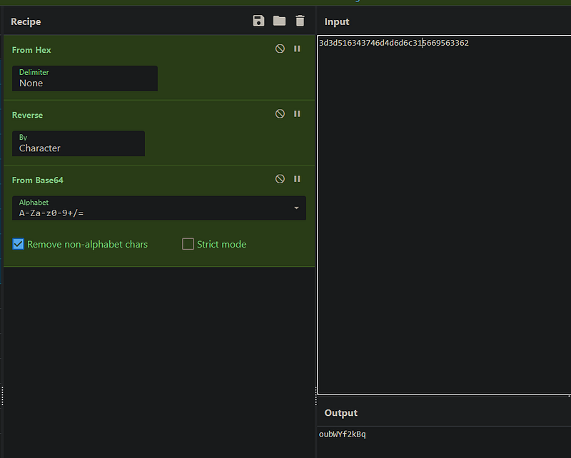 CyberChef decoding step 1