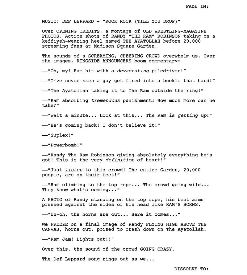 Page One: “The Wrestler” (2008)