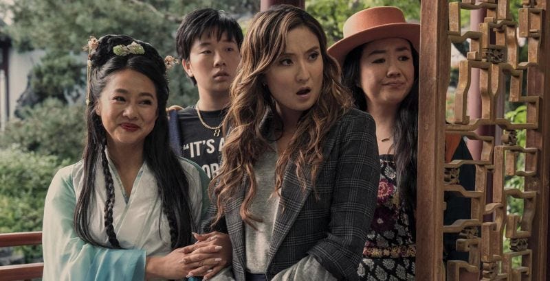 Stephanie Hsu, Sabrina Wu, Ashley Park, and Sherry Cola in Joy Ride | © Lionsgate