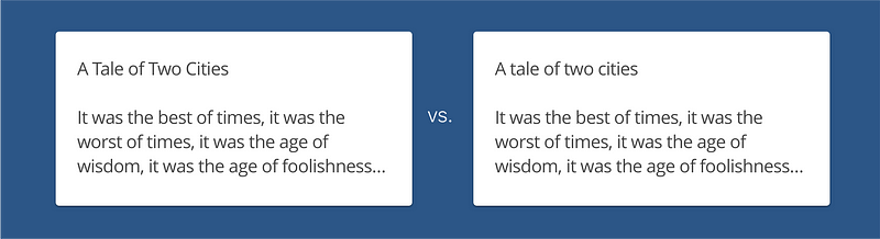 Title Case Vs Sentence Case Ux