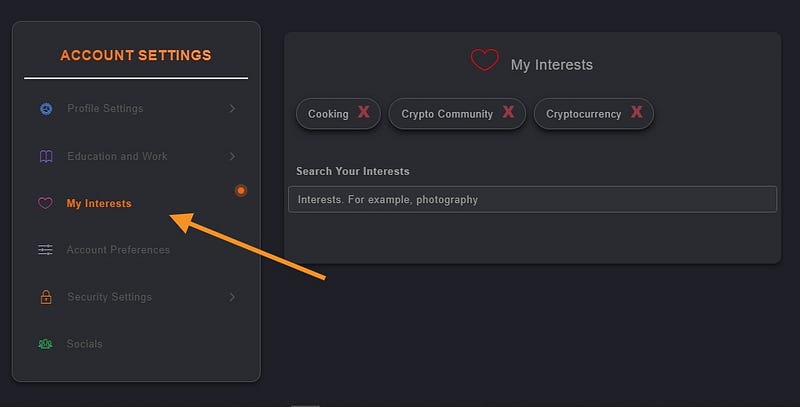 Add Your Interests