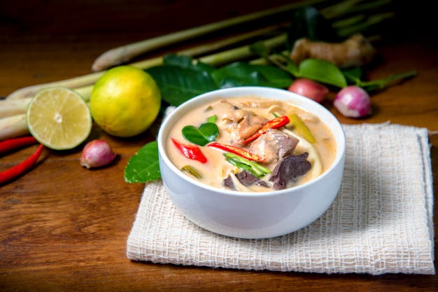 Thai Coconut Milk Chicken Soup Tom Kha Gai Meru Media