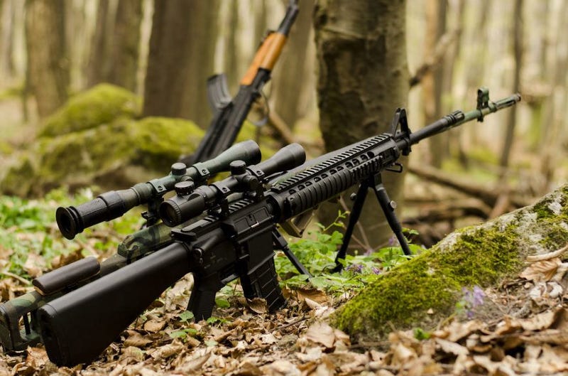 An AR-15 with a bipod