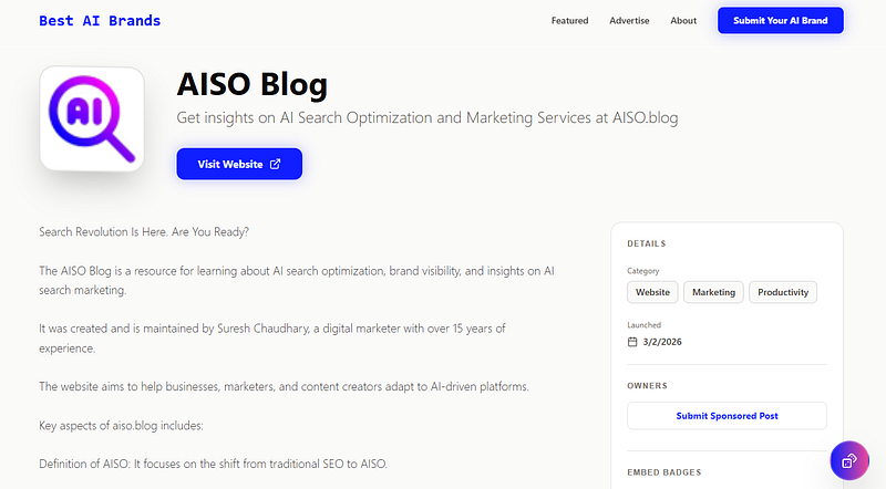 AISO Blog on Best AI Brands bestaibrands.com