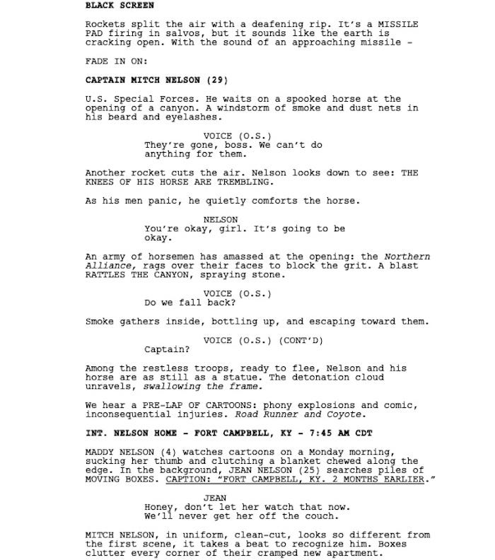Page One: “12 Strong” (2018)