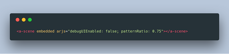 Screenshot of custom pattern ratio for an AR.js marker