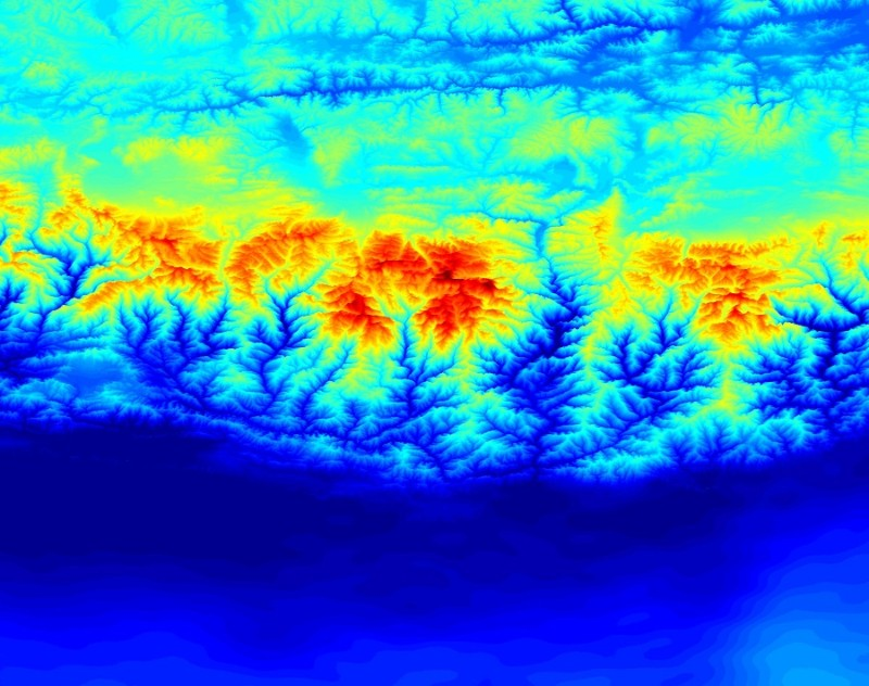 The map shows most and least gravity force places on earth.