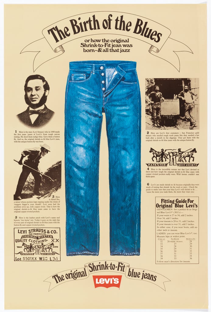 Who invented blue jeans?