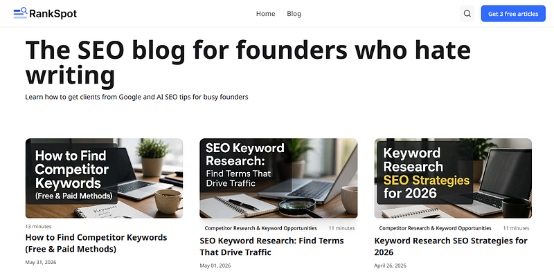rankspot.ai blog section