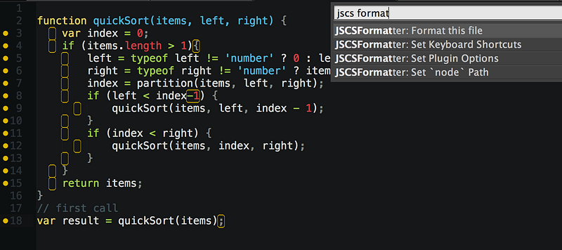 javascript format sublime auto Auto Code formatting Medium JavaScript â€“ Addy â€“ Osmani Style