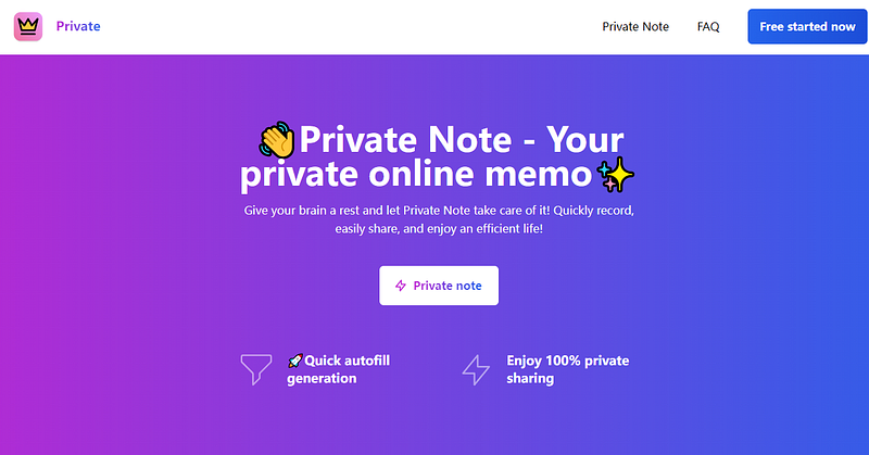 Private Note — Your Private Online Memo