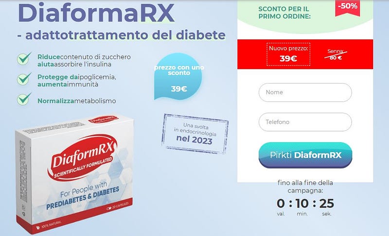 DiaformRX Tavoletta (Negative Recensioni): Prezzo, Recensioni, Composizione, In Farmacia!