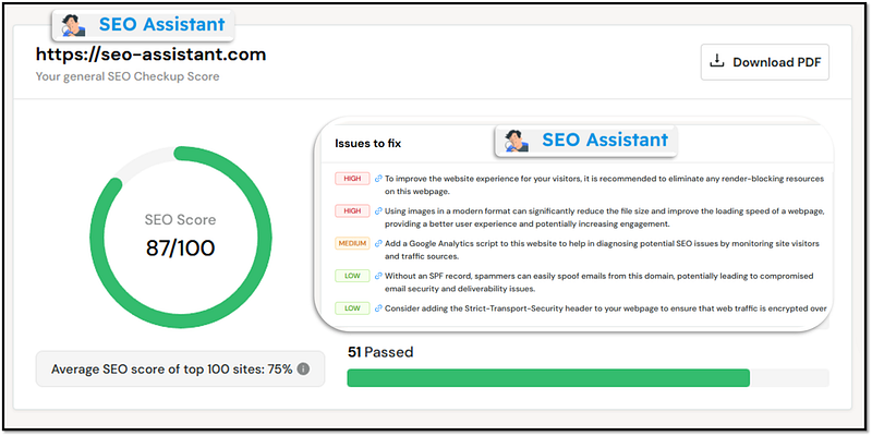technical seo issues checker seo-assistant.com